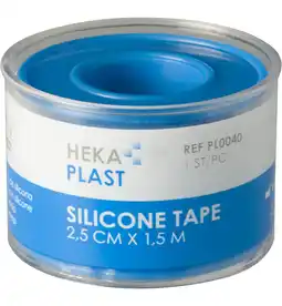 De Online Drogist Heka plast silicone tape 2.5cmx1.5cm aanbieding