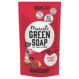 De Online Drogist Marcels green soap handzeep argan en oudh navulling aanbieding