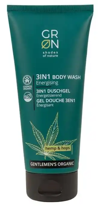 De Online Drogist Grn gentlemen&aposs organic 3-in-1 body wash hennep & hop aanbieding