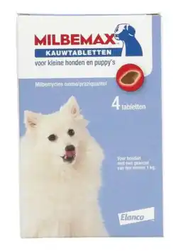 De Online Drogist Milbemax ontworm kauwtabletten kleine honden & puppy&aposs aanbieding