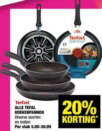 Big Bazar Alle Tefal Koekenpannen 20% Korting aanbieding