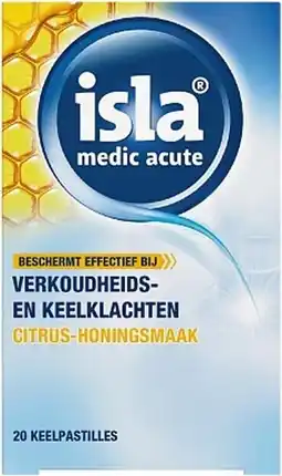 De Online Drogist Isla medic acute citrus honing keelpastilles aanbieding