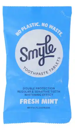 De Online Drogist Smyle toothpaste tablets navulling met fluoride aanbieding