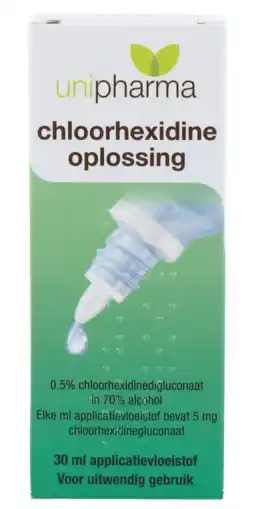De Online Drogist Unipharma chloorhexidine 0,5% aanbieding