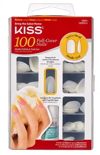 De Online Drogist Kiss 100 full cover nails active oval aanbieding