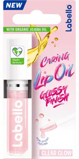 De Online Drogist Labello caring lip oil clear glow aanbieding