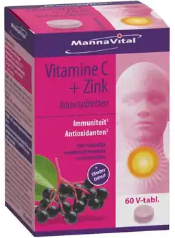 De Online Drogist Mannavital vitamine c + zink kauwtabletten aanbieding