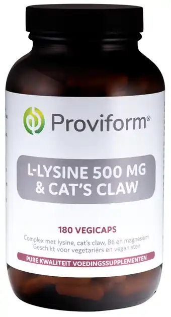 De Online Drogist Proviform l-lysine 500 mg & cat&aposs claw capsules aanbieding