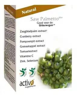 De Online Drogist Activo saw palmetto plus capsules aanbieding