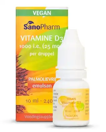 De Online Drogist Sanopharm vitamine d3 25mcg emulsan druppels aanbieding