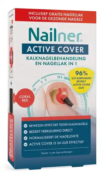 De Online Drogist Nailner active cover coral red aanbieding