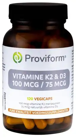 De Online Drogist Proviform vitamine k2 100 mcg & d3 75 mcg capsules aanbieding