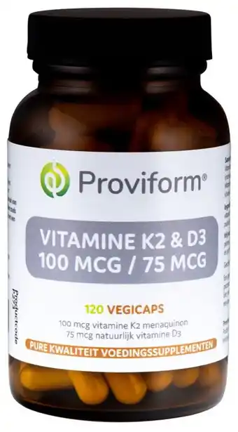 De Online Drogist Proviform vitamine k2 100 mcg & d3 75 mcg capsules aanbieding