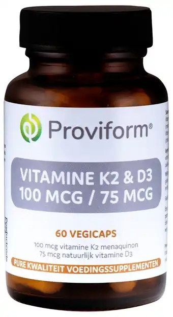 De Online Drogist Proviform vitamine k2 100 mcg & d3 75 mcg capsules aanbieding