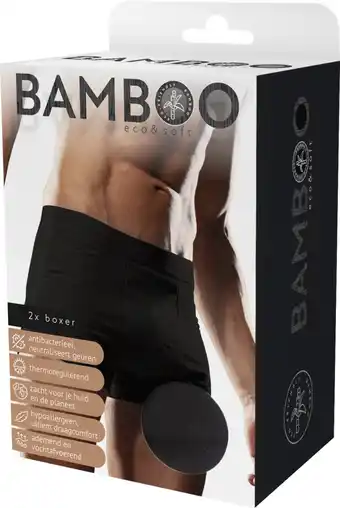 De Online Drogist Naproz bamboo men&aposs original boxer zwart 2-pack s aanbieding