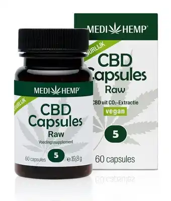 De Online Drogist Medihemp cbd capsules raw 5% aanbieding