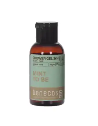 De Online Drogist Benecos mint 2-in-1 body and hair shower gel mini aanbieding