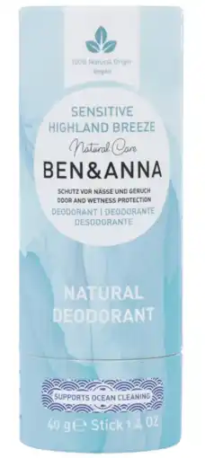 De Online Drogist Ben & anna deodorant stick sensitive - highland breeze aanbieding