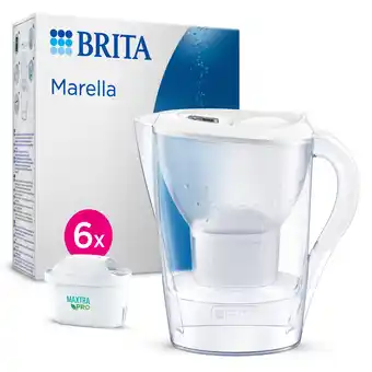 De Online Drogist Brita marella waterfilterkan wit + 6 maxtra filterpatronen aanbieding
