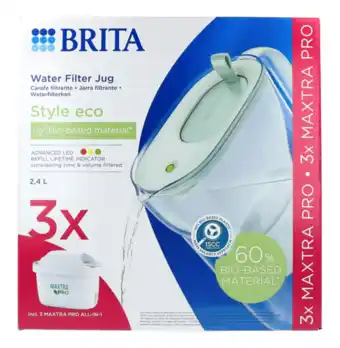 De Online Drogist Brita style eco waterfilterkan groen + 3 maxtra filterpatronen aanbieding