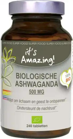 De Online Drogist It&aposs amazing biologische ashwaganda 500mg tabletten aanbieding