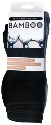De Online Drogist Bamboo sportsokken zwart maat 35-38 aanbieding