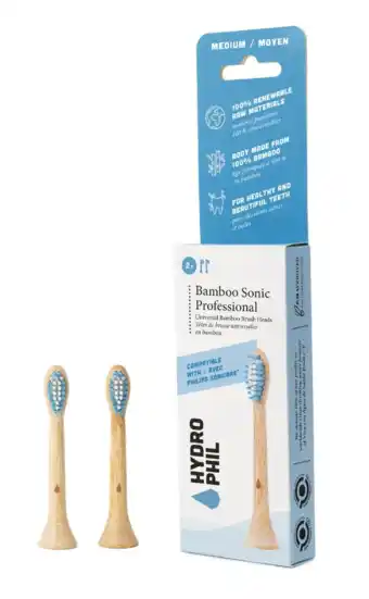 De Online Drogist Hydrophil sonicare bamboe opzetborstels medium soft aanbieding