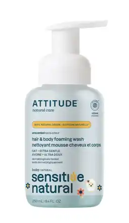 De Online Drogist Attitude oatmeal sensitive natural baby care hair & body natural foaming wash aanbieding