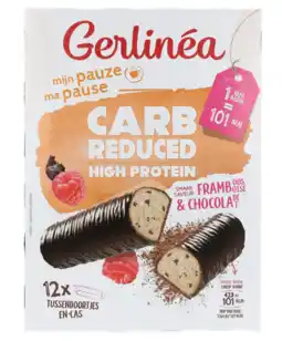 De Online Drogist Gerlinéa proteïne maaltijdreep framboos chocolade aanbieding