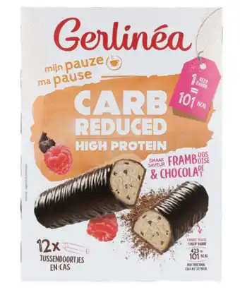 De Online Drogist Gerlinéa proteïne maaltijdreep framboos chocolade aanbieding