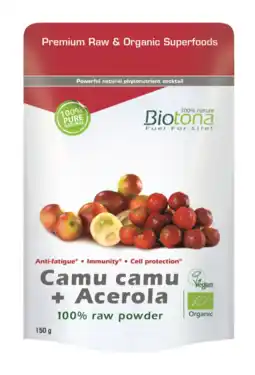 De Online Drogist Biotona biologische camu camu acerola raw poeder aanbieding
