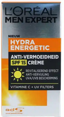 De Online Drogist L&aposoréal paris men expert hydra energetic anti vermoeidheid creme spf 15 aanbieding