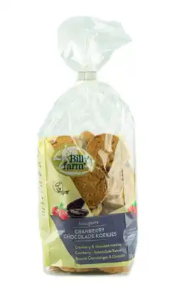 De Online Drogist Billy&aposs farm biologische cranberry chocolade koekjes aanbieding
