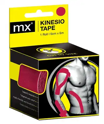 De Online Drogist Mx health kinesio tape red 5cmx5m aanbieding