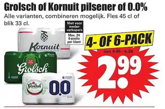 Dirk Groisch of Kormult pilsener of 0.0% aanbieding