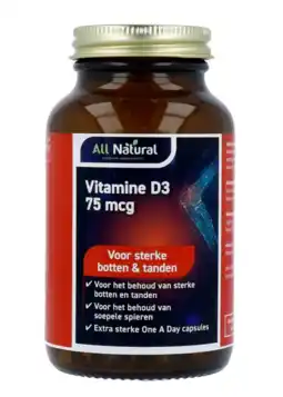 De Online Drogist All natural vitamine d3 75mcg capsules aanbieding