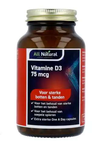De Online Drogist All natural vitamine d3 75mcg capsules aanbieding