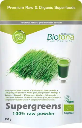 De Online Drogist Biotona supergreens raw poeder aanbieding