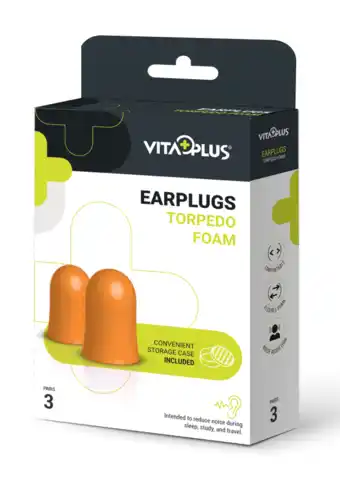 De Online Drogist Vitaplus earplugs torpedo foam aanbieding