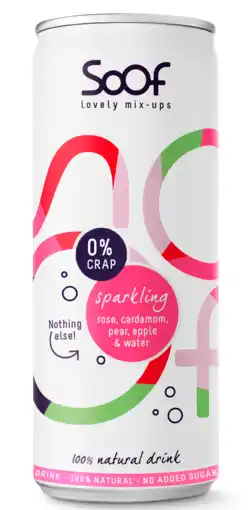 De Online Drogist Soof drink sparkling roos, kardemom, peer, appel & water aanbieding