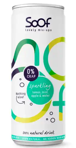 De Online Drogist Soof drink sparkling citroen, munt, appel & water aanbieding