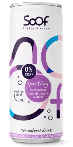De Online Drogist Soof drink sparkling zwarte bes, lavendel, appel & water aanbieding