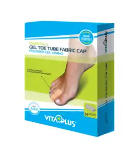 De Online Drogist Vitaplus essentials gel toe tube fabric cap maat m/l aanbieding