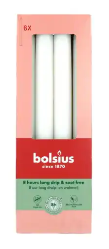 De Online Drogist Bolsius dinerkaarsen cloudy white 230/20 aanbieding