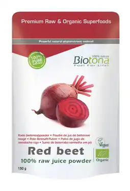 De Online Drogist Biotona red beet 100% raw juice powder aanbieding