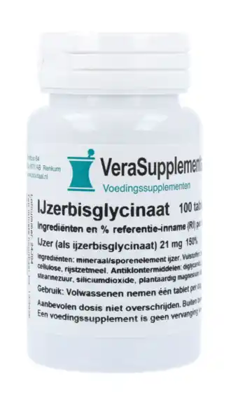 De Online Drogist Verasupplements ijzerbisglycinaat tabletten aanbieding