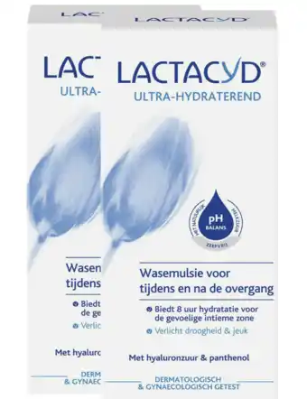 De Online Drogist Lactacyd ultrahydraterende wasemulsie - voor tijdens en na de overgang aanbieding