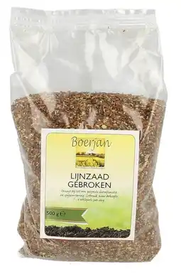 De Online Drogist Boerjan lijnzaad gebroken 500gr aanbieding