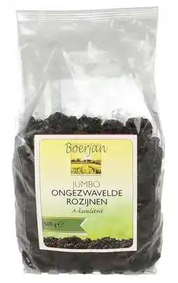 De Online Drogist Boerjan rozijn jumbo blauw ongezwaveld 500gr aanbieding