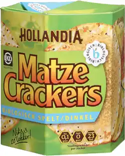 De Online Drogist Hollandia biologische matze crackers spelt 100gr aanbieding
